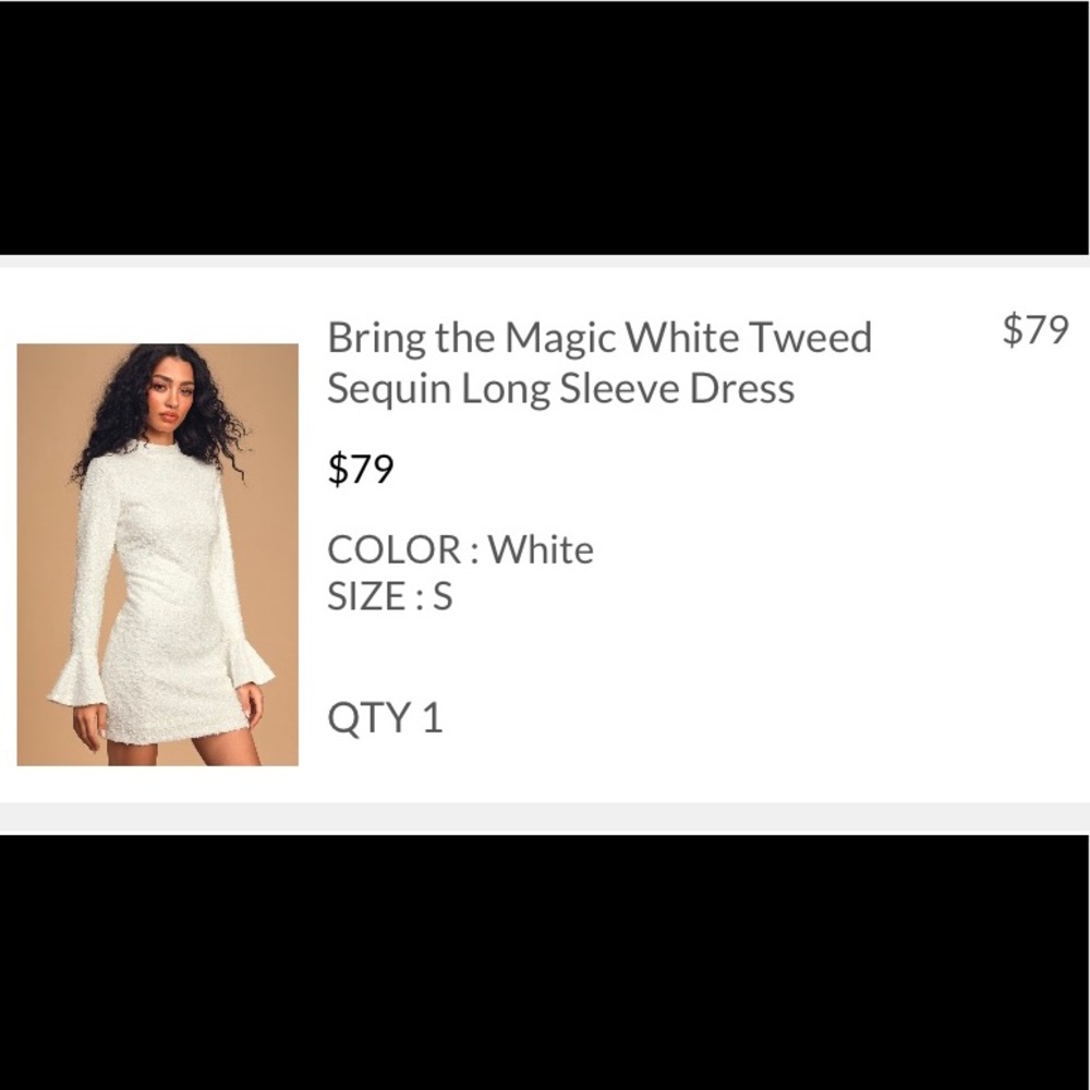 Lulus White Tweed Sequin Dress